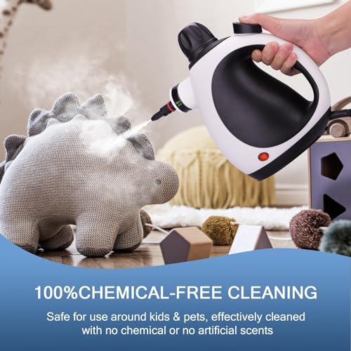 White Handheld Steam Cleaner with 10 Accessory Kit C207