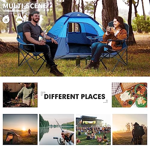 Oversized Mesh Back Folding Camping Chair with 2 Cup Holders V415