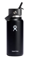 Wide Mouth vacuum insulated stainless steel water bottle with leakproof closeable straw lid D86597