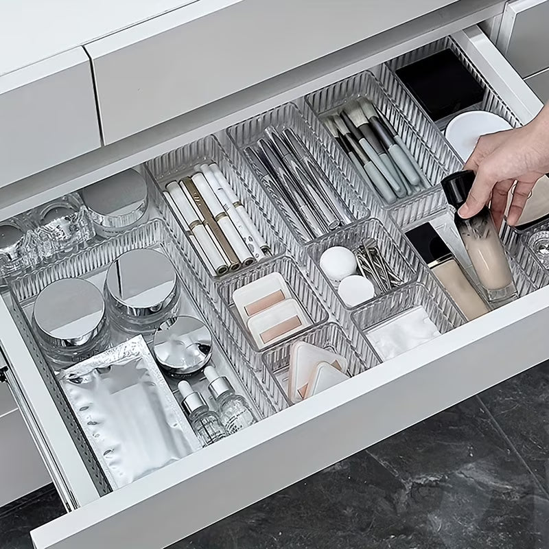 7pcs Clear Plastic Drawer Organizers Set V25913
