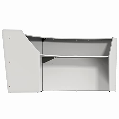 Curved Modern Office Desk, 124" x 49", Mocha N283855