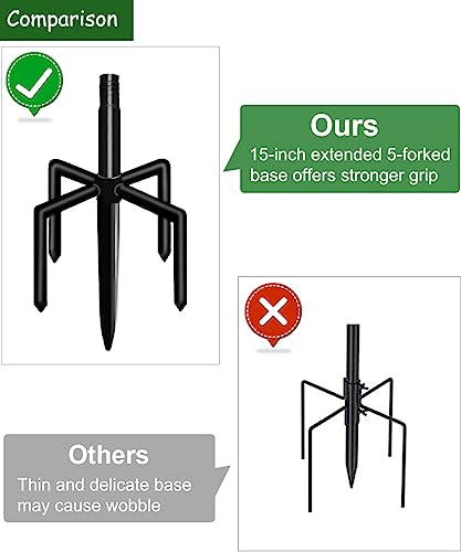 Black 105 Inch Bird Feeder Pole Mount Kit with 5-Prong Base G3875