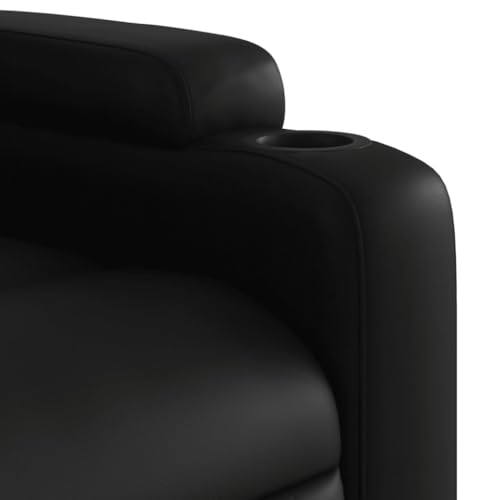 Black Faux Leather Massage Recliner Chair with 6Point Vibration W9595