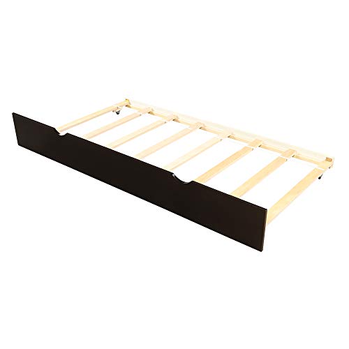 Twin Espresso Wood Low Platform Bed Frame with Headboard and Footboards T481254