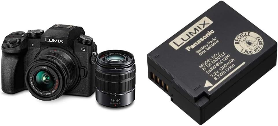 4K Digital Mirrorless Camera Bundle with 14-42mm and 45-150mm Lenses, 16MP, 3-Inch Touch LCD, Black U8585
