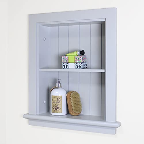 14x18 Real Wood Light Gray Wall Medicine Cabinet V12643
