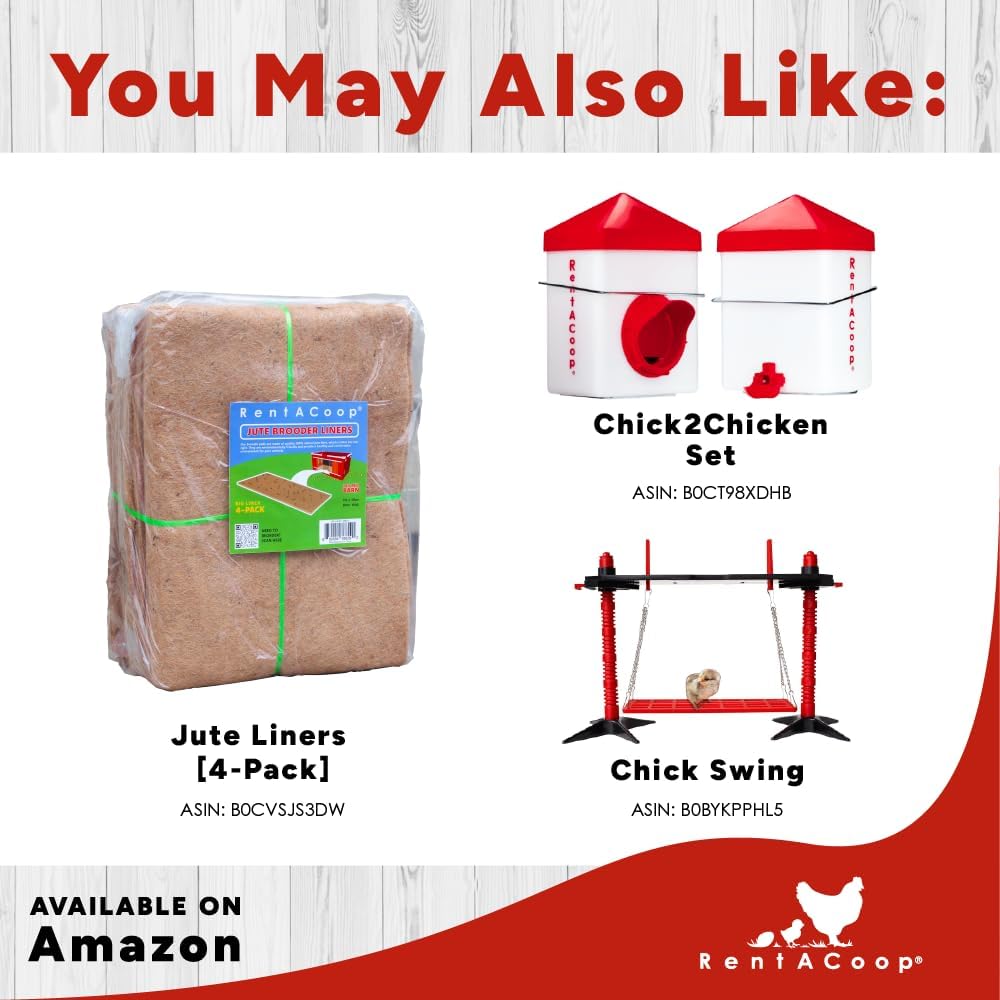 Big Red Barn Chick Brooder Set with Chick Heating Plate, Two 2.5 Pound Chick Feeders, Two 64 Ounce Chick Drinkers, and Jute Liner G33742