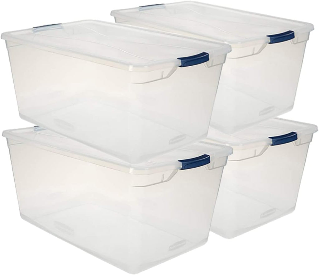 95 Quart Clear Stackable Containers with Latching Lids, 4 Pack M2439