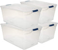 95 Quart Clear Stackable Containers with Latching Lids, 4 Pack M2439