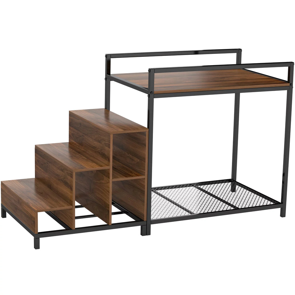 Dog Bunk Bed Elevated with Non-slip Pad and Storage D7759