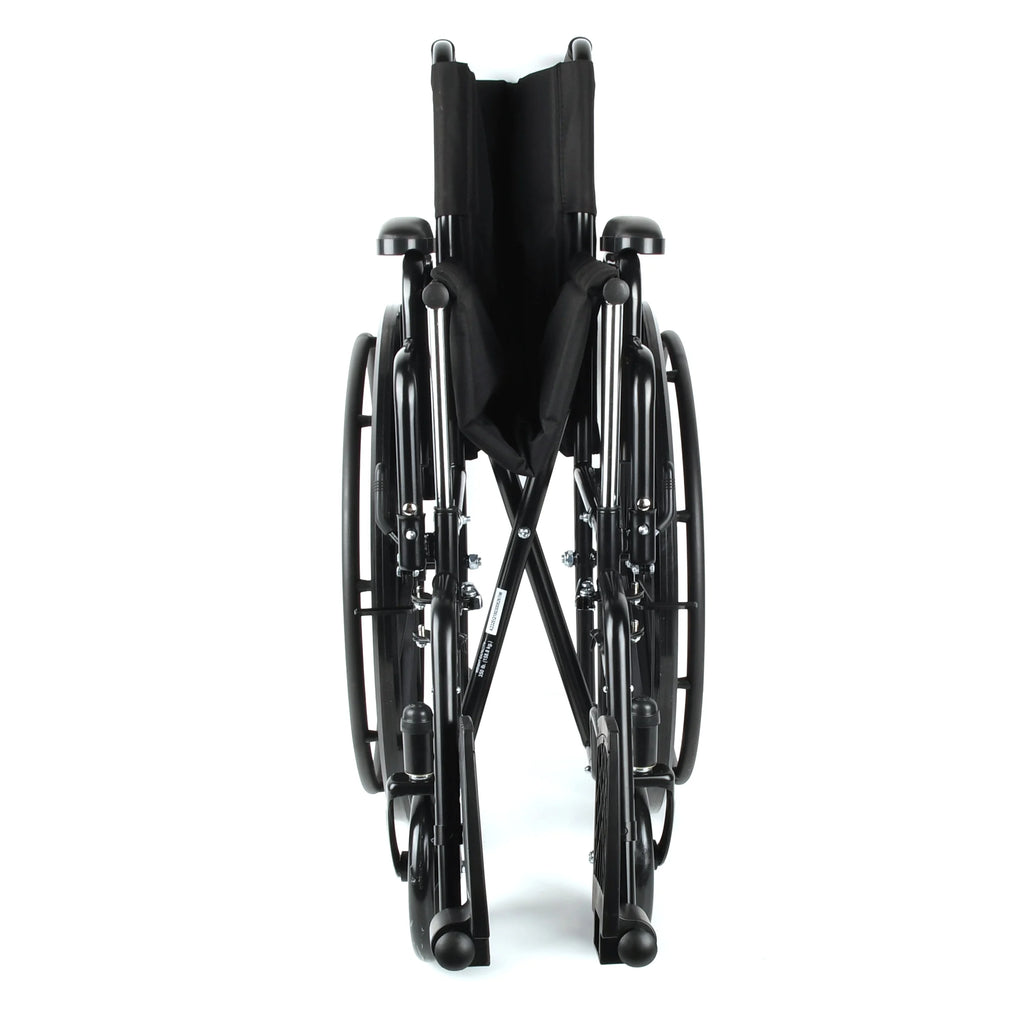 Lightweight Foldable Steel Wheelchair with 18" Seat and Swing-Away Footrests M928