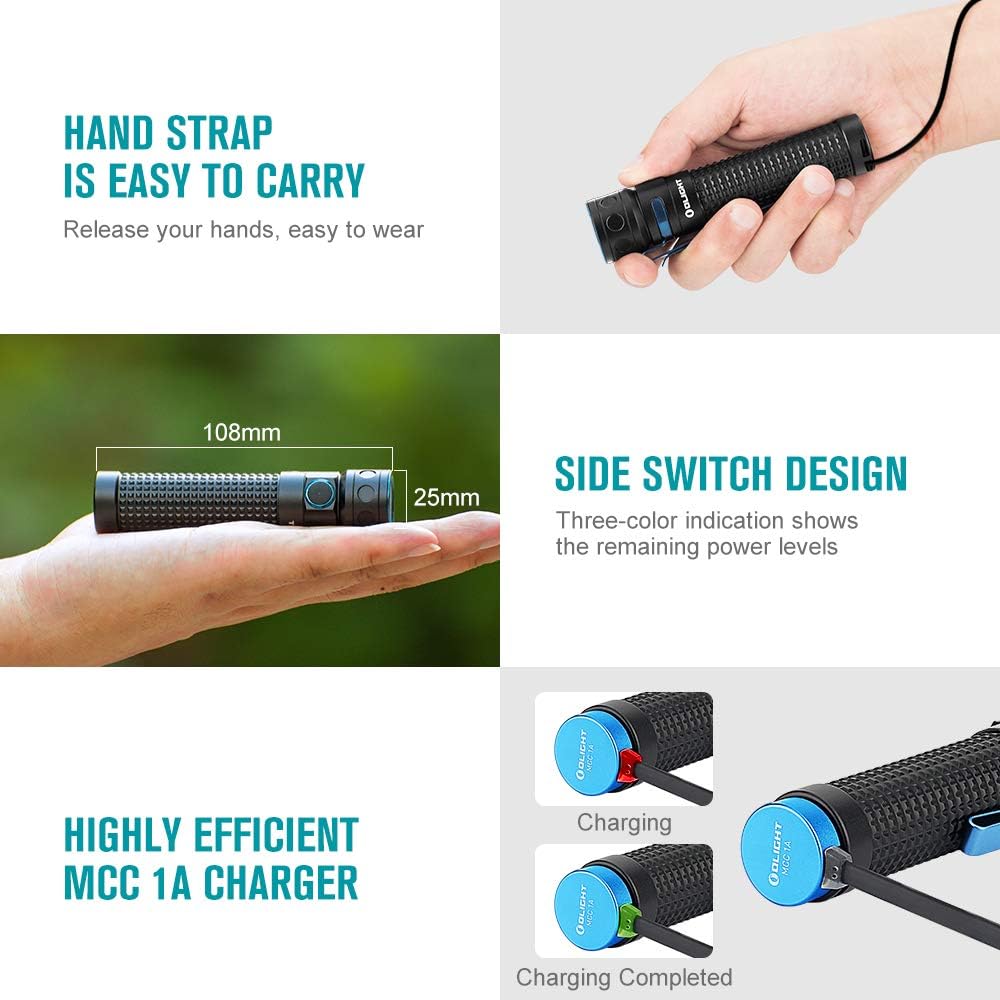 Compact Rechargeable LED Flashlight with 3500mAh 18650 Battery Z25090