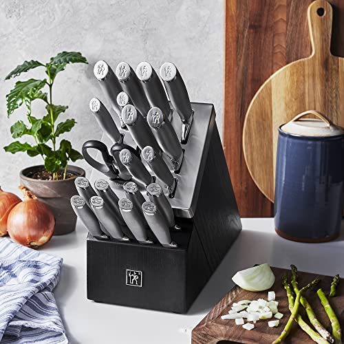 20-pc Self-Sharpening Knife Set with Block, Black, Stainless Steel V37870