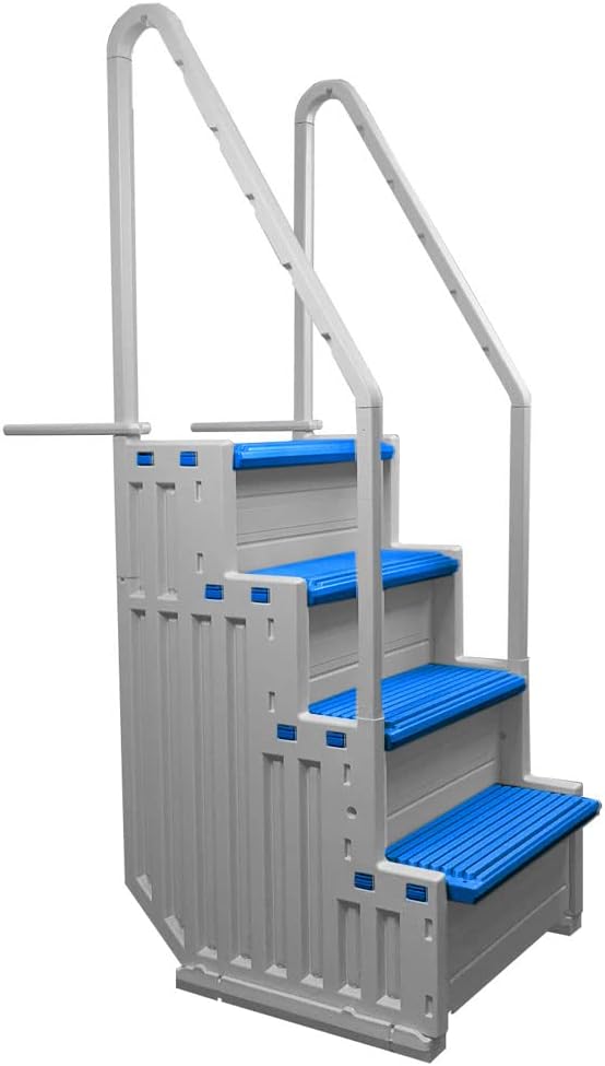 White Frame Above Ground Swimming Pool Step & Ladder U88725