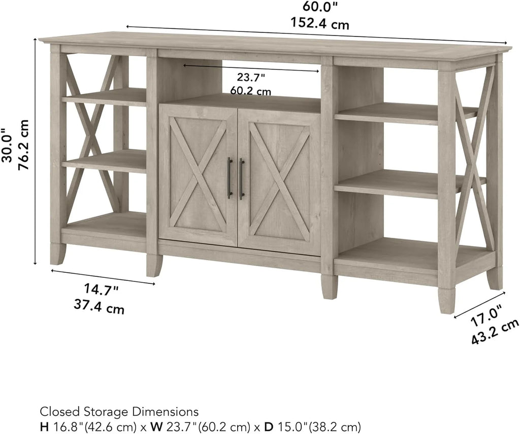 Washed Gray TV Stand with Storage L9774