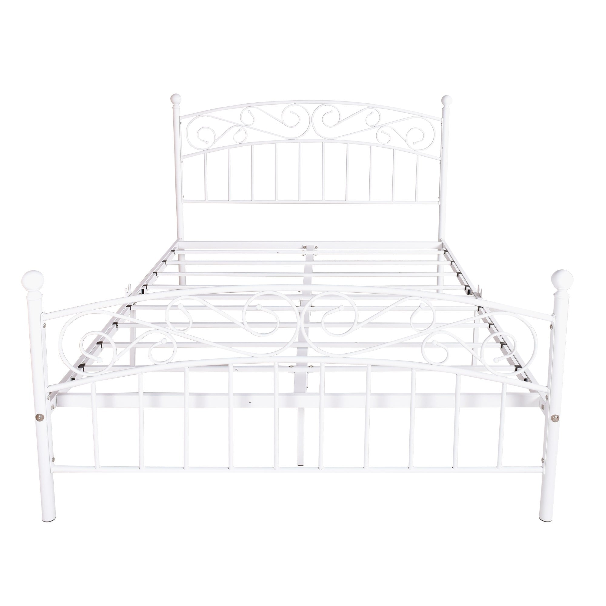 Antique Dark Bronze Victorian Iron Bed White A9423