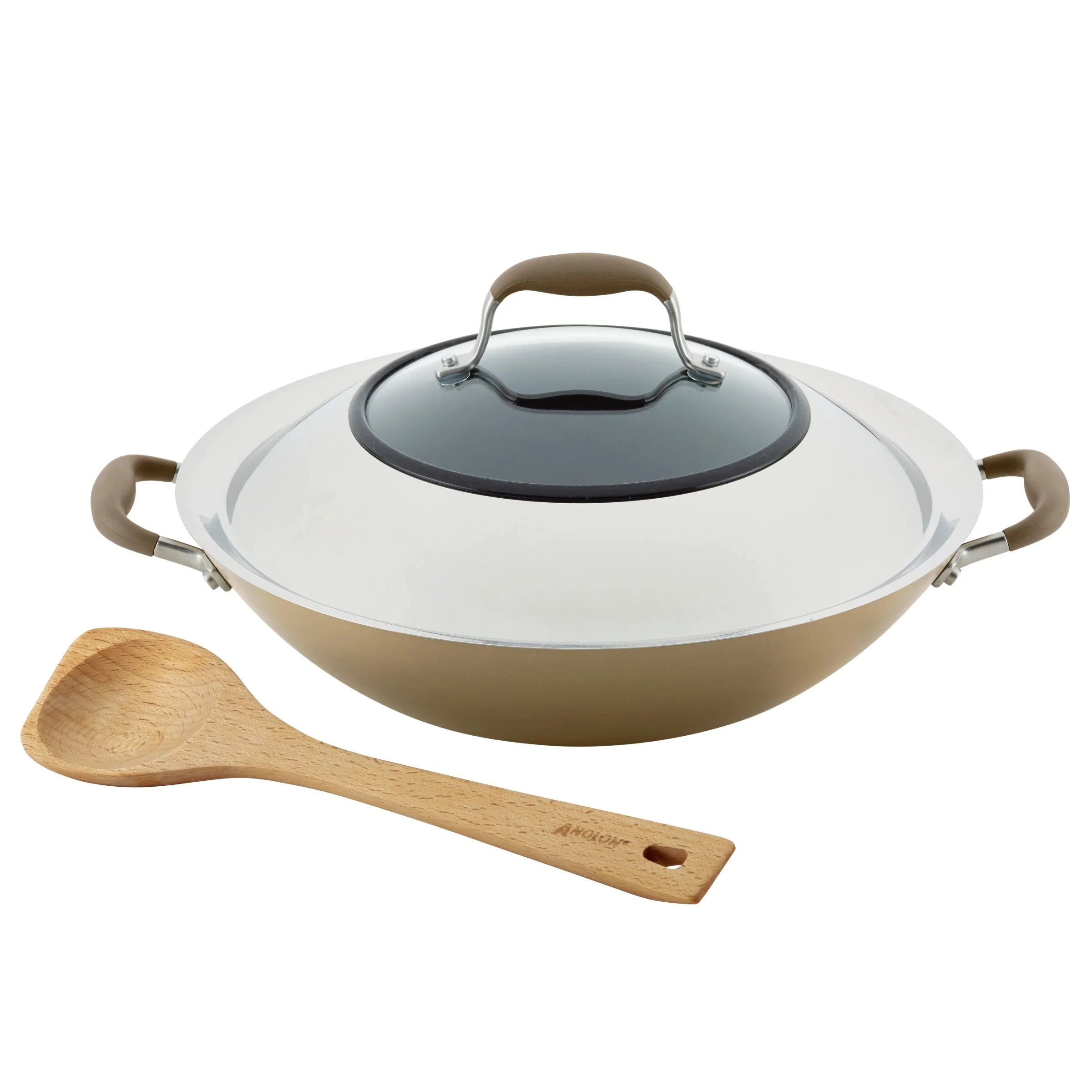 14 Inch Hard Anodized Nonstick Wok with Lid K7497