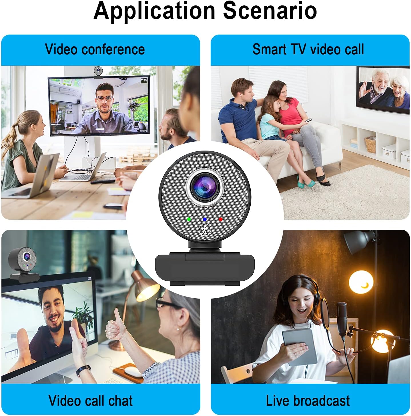 1080P USB Webcam with Adjustable View K92065