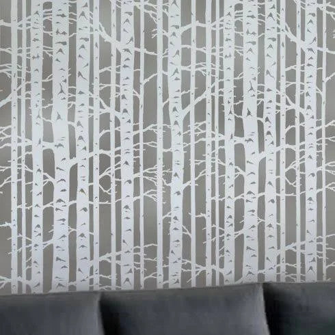 Reusable Wall Stencil Birch Forest Z4525