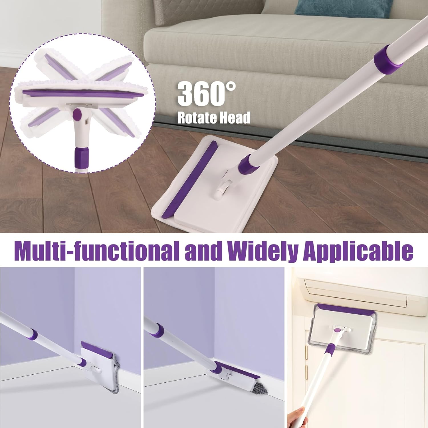 60" Extendable Baseboard Cleaner with 5 Reusable Pads R6797