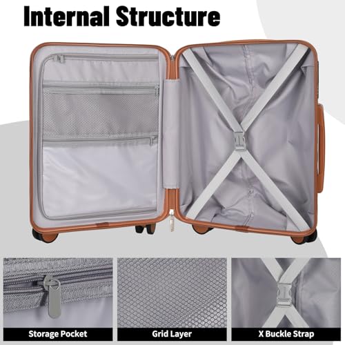 3-Piece Hardshell Luggage Set with Spinner Wheels, TSA Lock, Light Avocado Green (20+24+28 inch) H73537