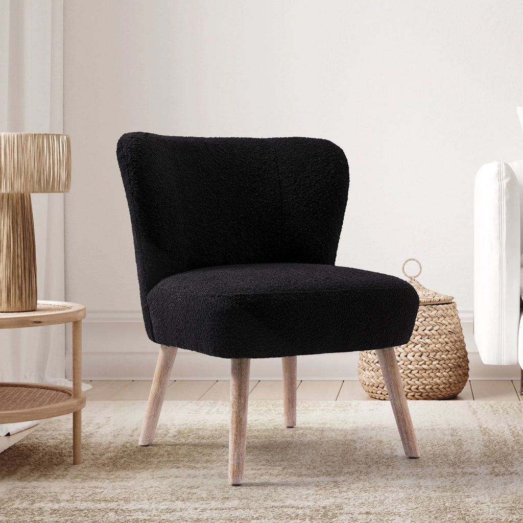 Black Boucle Accent Chair N78712