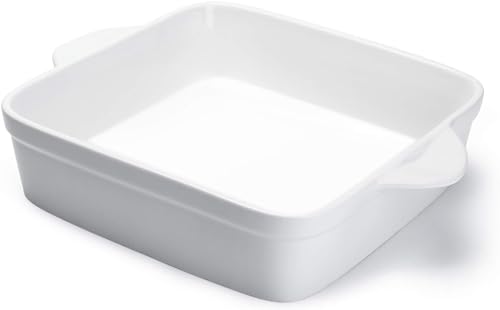 8x8 inch Square Porcelain Baking Dish with Double Handles D9516
