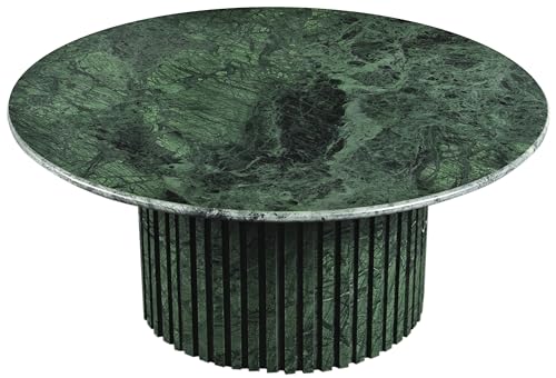Art Deco Coffee Table with Marble, 36" W x 36" D x 16" H, Green I389993