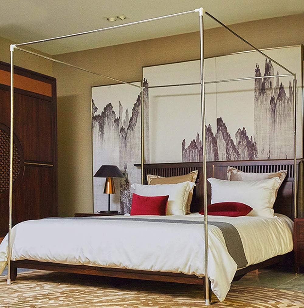 Queen Size Stainless Steel Canopy Bed Frame K1836