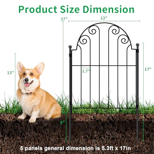 10 Panels No Dig Rustproof Metal Garden Fence 25ft Long 42 Inch High R348006