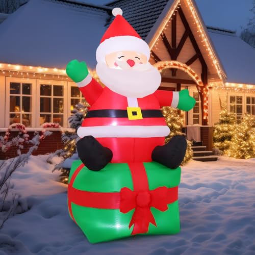 7 FT Christmas Inflatables Santa Blow Up Inflatable with Built-in LEDs N304
