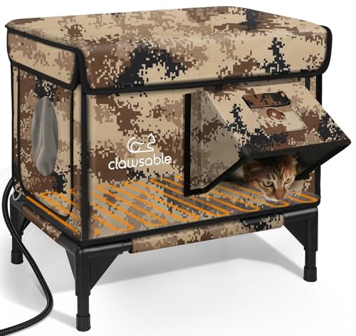 Forest Green 26"x16"x18" Insulated Outdoor Cat Shelter with Heater J2717