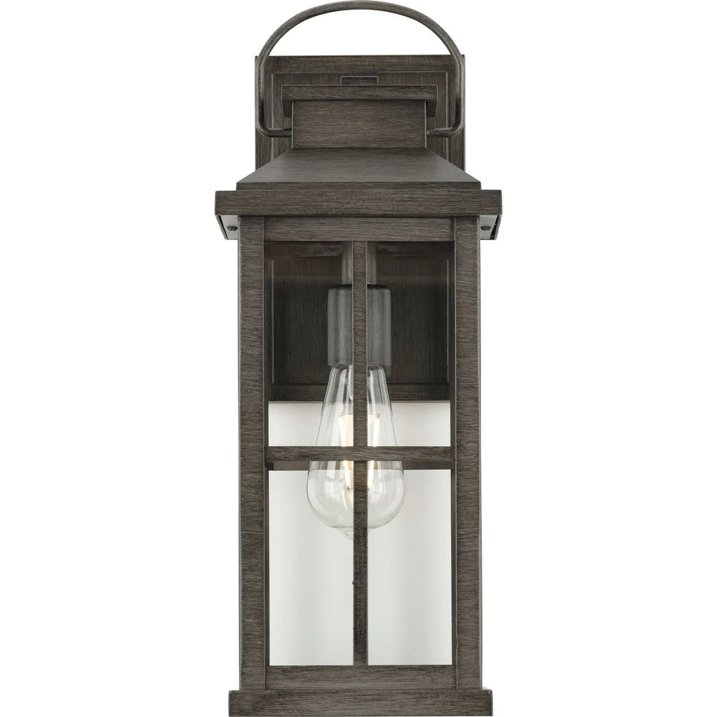 Antique Pewter Clear Glass Large Outdoor Wall Lantern W595577