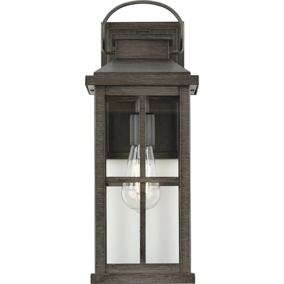 Antique Pewter Clear Glass Large Outdoor Wall Lantern W595577