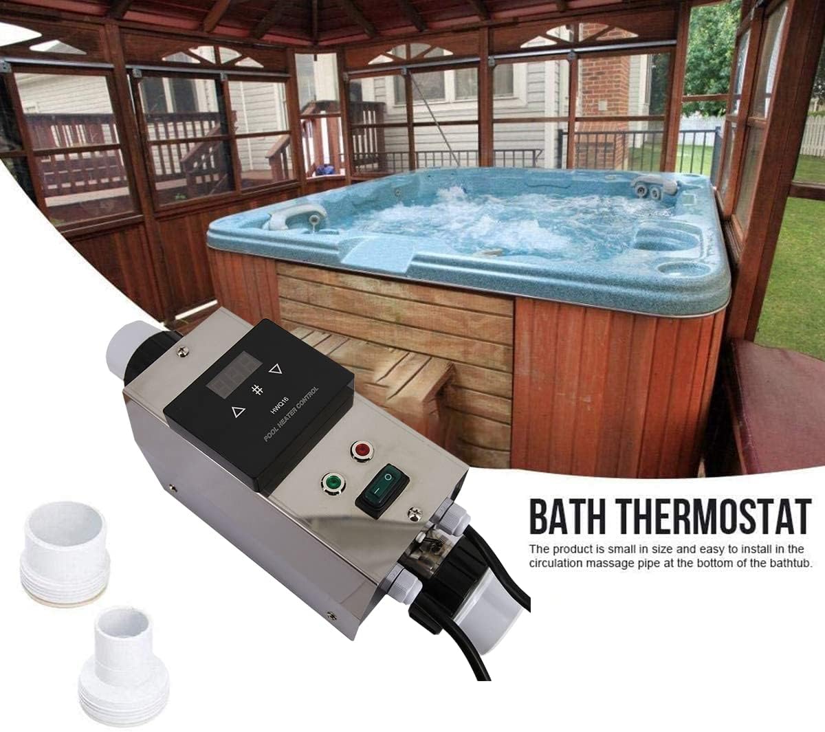 Electric Swimming Pool Heater, 12000BTU/hr, 110V/60Hz T79004