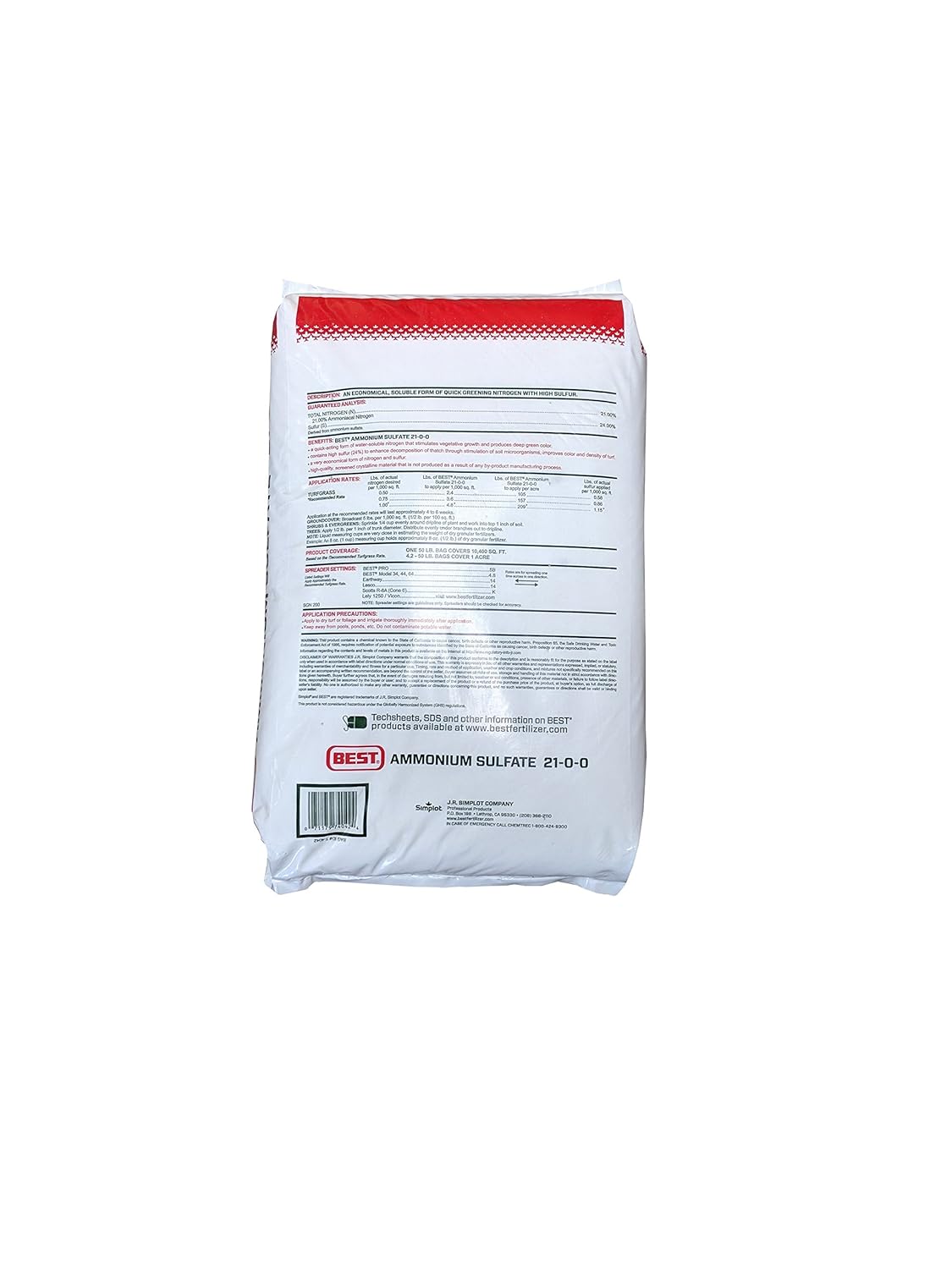 Ammonium Sulfate 21-0-0 Fertilizer 50 Pounds N178131