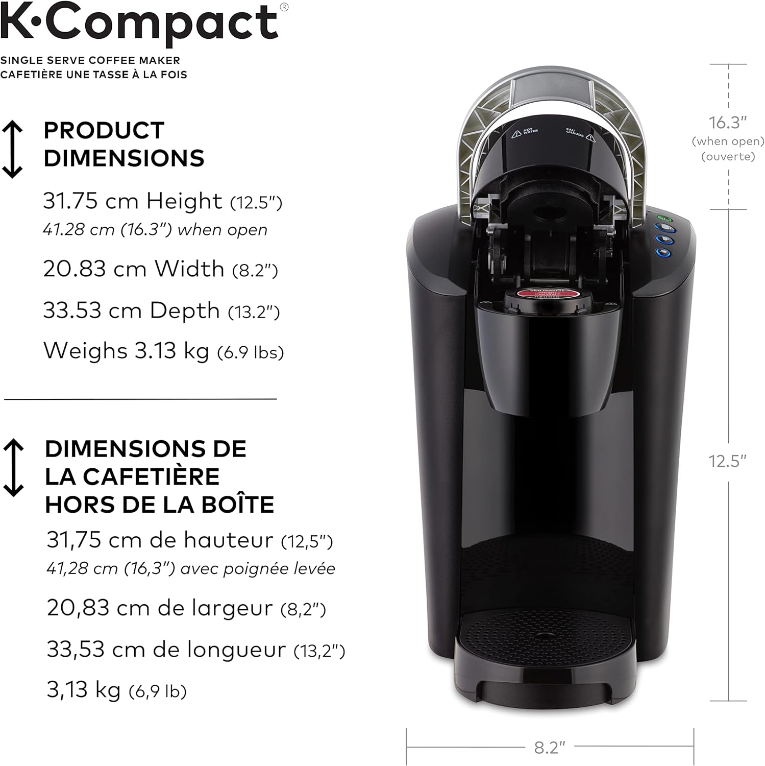 Single Serve Coffee Maker, 3 cups H285