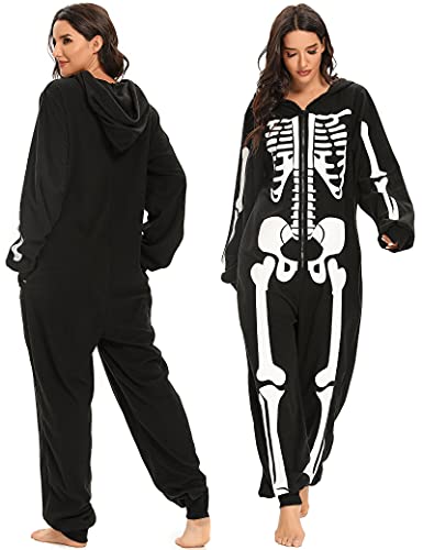 Skeleton Plush Pajamas Onesie V836442