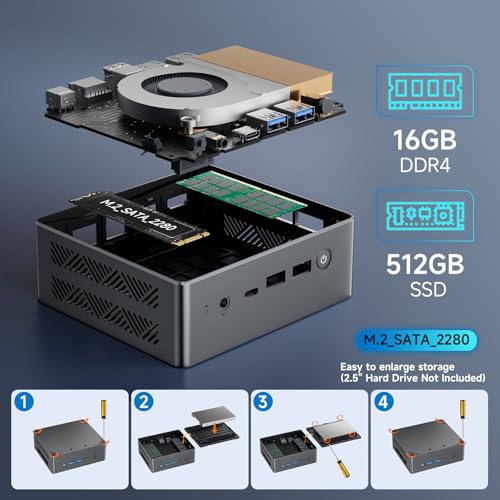 Mini PC Intel N100 16G DDR4 512GB SSD Win-11 Pro D91451