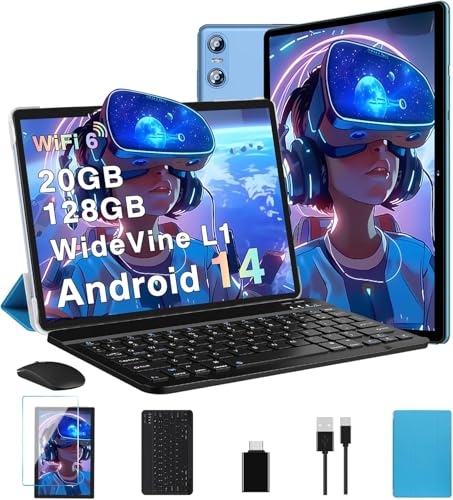 Rose Gold 10 Inch Android 14 Tablet 20GB RAM 128GB ROM T1630