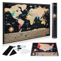 Scratch Off World Map Poster and United States Map with Accessories Set W6668
