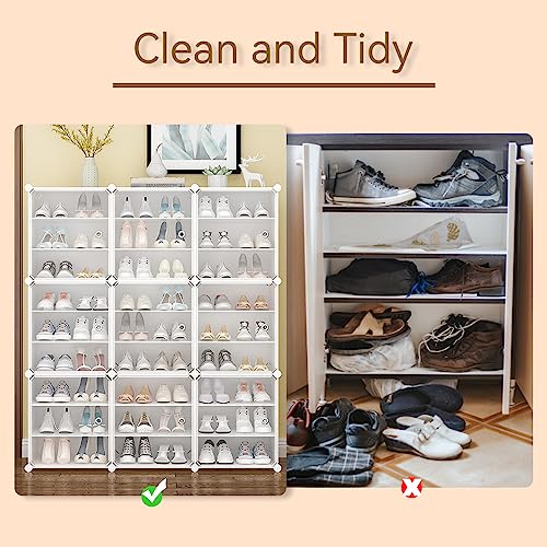 12 Tiers Clear Plastic Shoe Storage Box X283