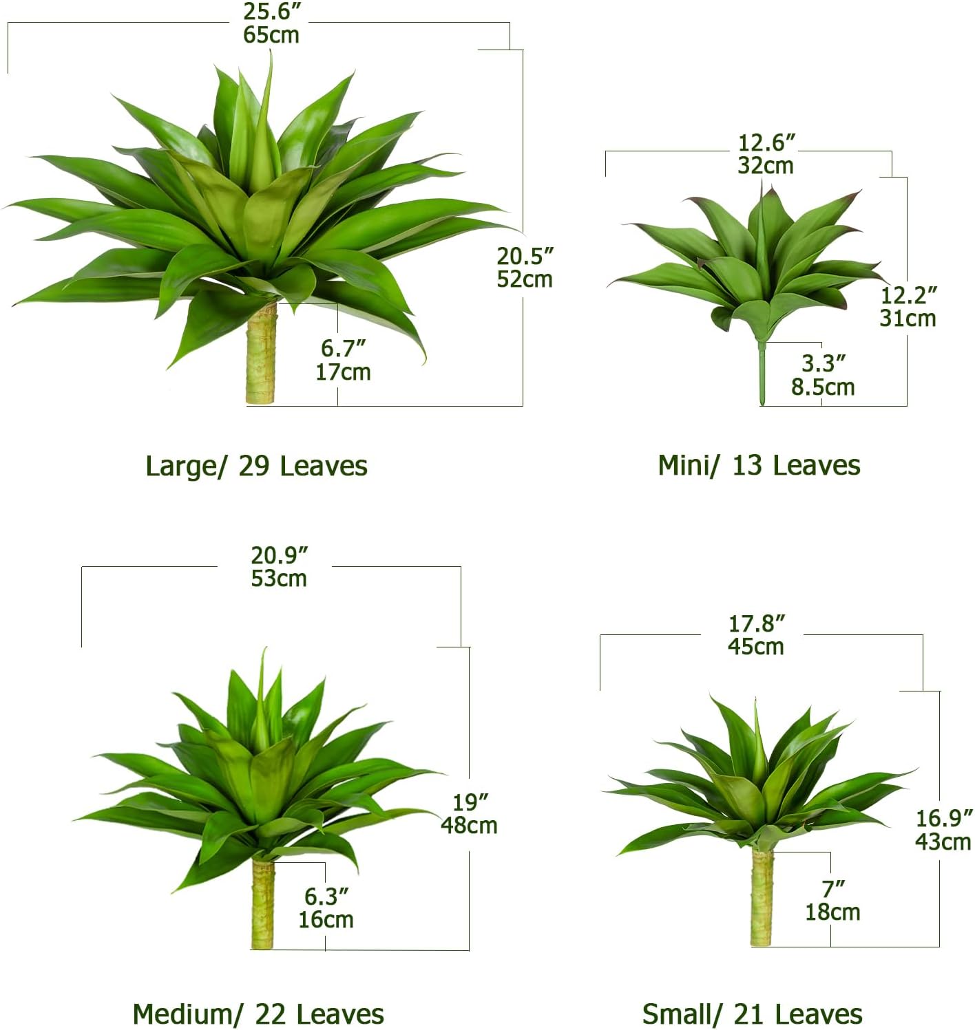 2 Pack 28" UV Resistant Artificial Agave Plants J441
