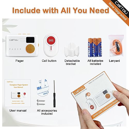 Wireless Call Button with 2 Portable Receiver 2 SOS Call Button E5863