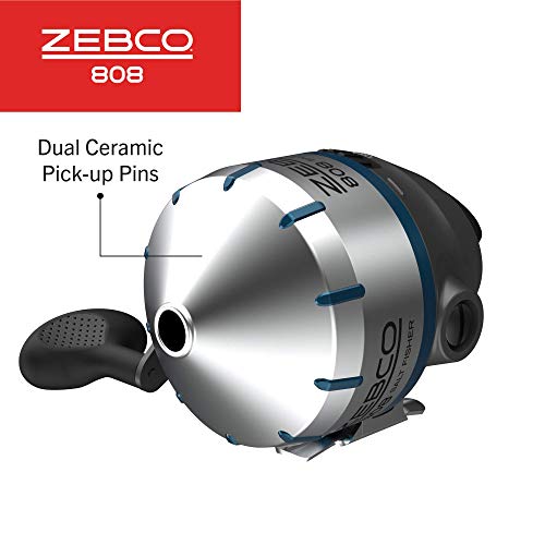 Silver Stainless Steel Spincast Fishing Reel, Size 80, Pre-spooled with 20-Pound Fishing Line X723766