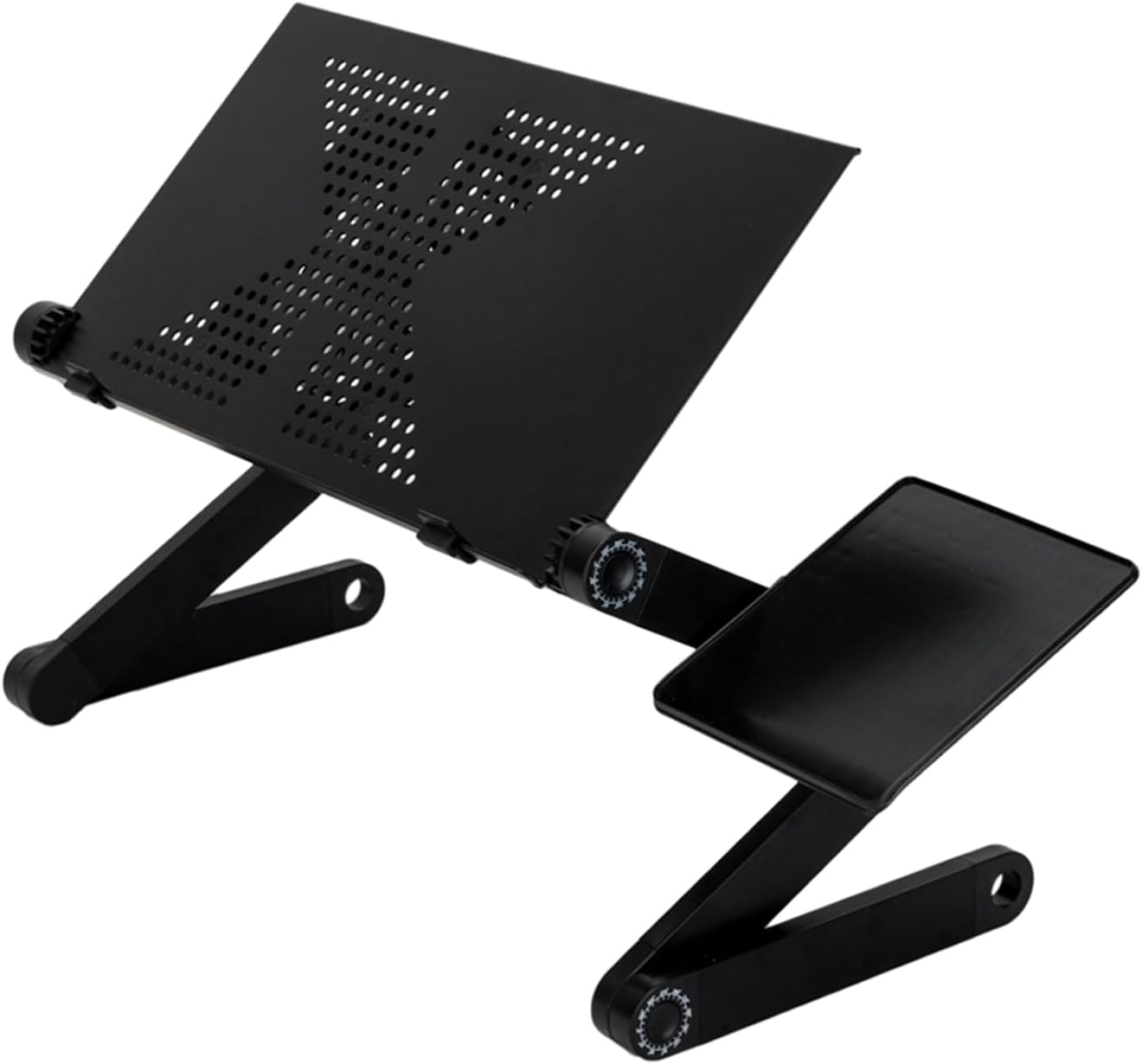 Black Adjustable Aluminum Laptop Stand Lap Desk with Mouse Pad V257424
