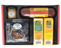 100% Wisconsin Cheddar & Pepper Jack Cheese, Sausage, Pretzel & Mustard Gift Box B374