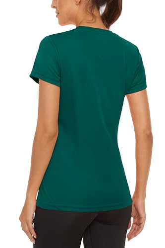 Women's Short Sleeve T-Shirts UPF 50+ Sun Protection Quick Dry Athletic Running Rash Guard Tops Q459411