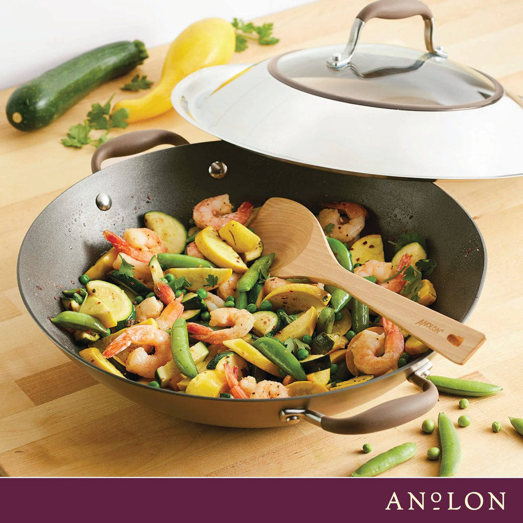 14 Inch Hard Anodized Nonstick Wok with Lid K7497