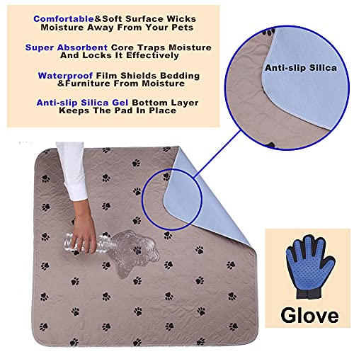 Washable Dog Pee Pads with Puppy Grooming Gloves C89068